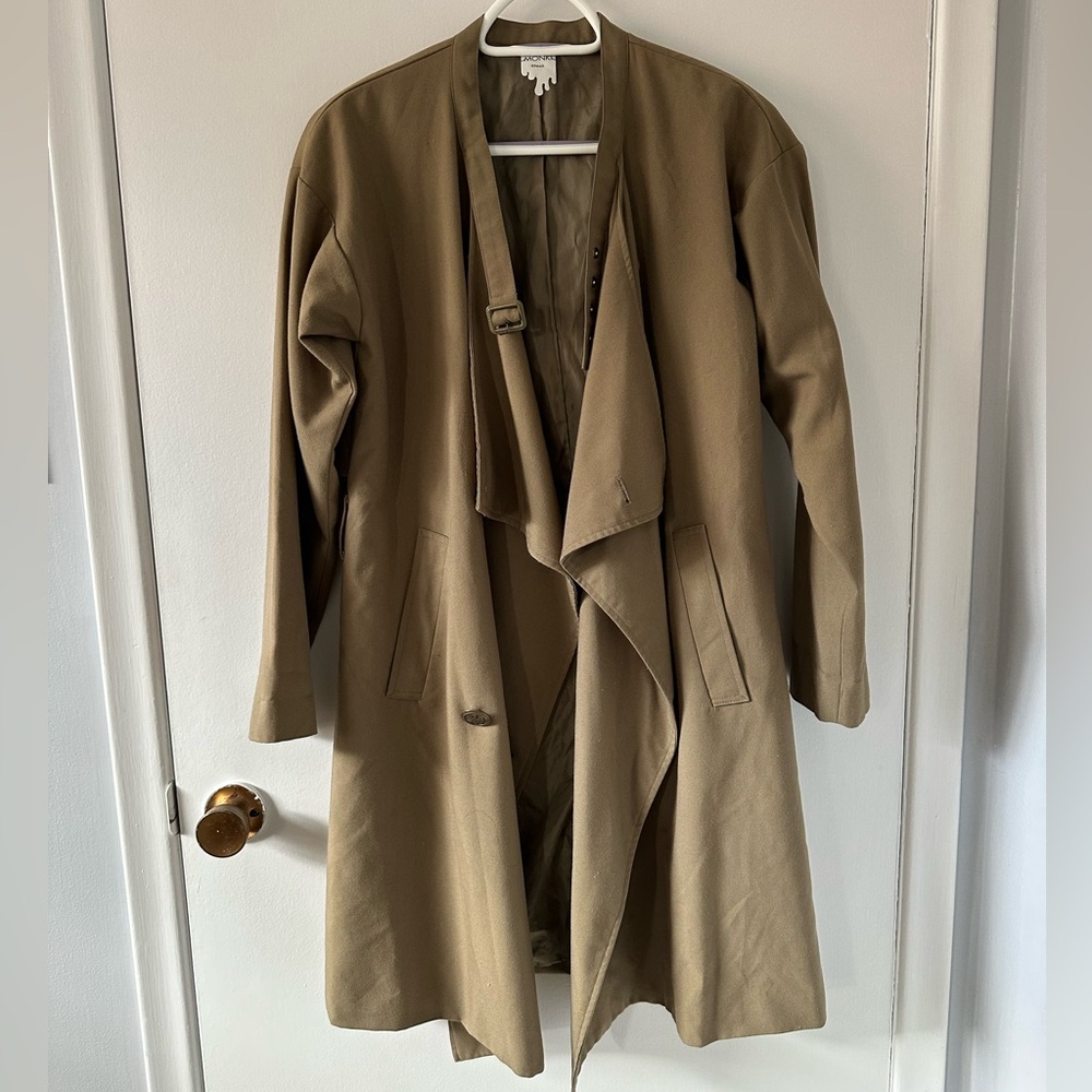 Monki Trendy Trench Cost Olive Green Size Xsmall